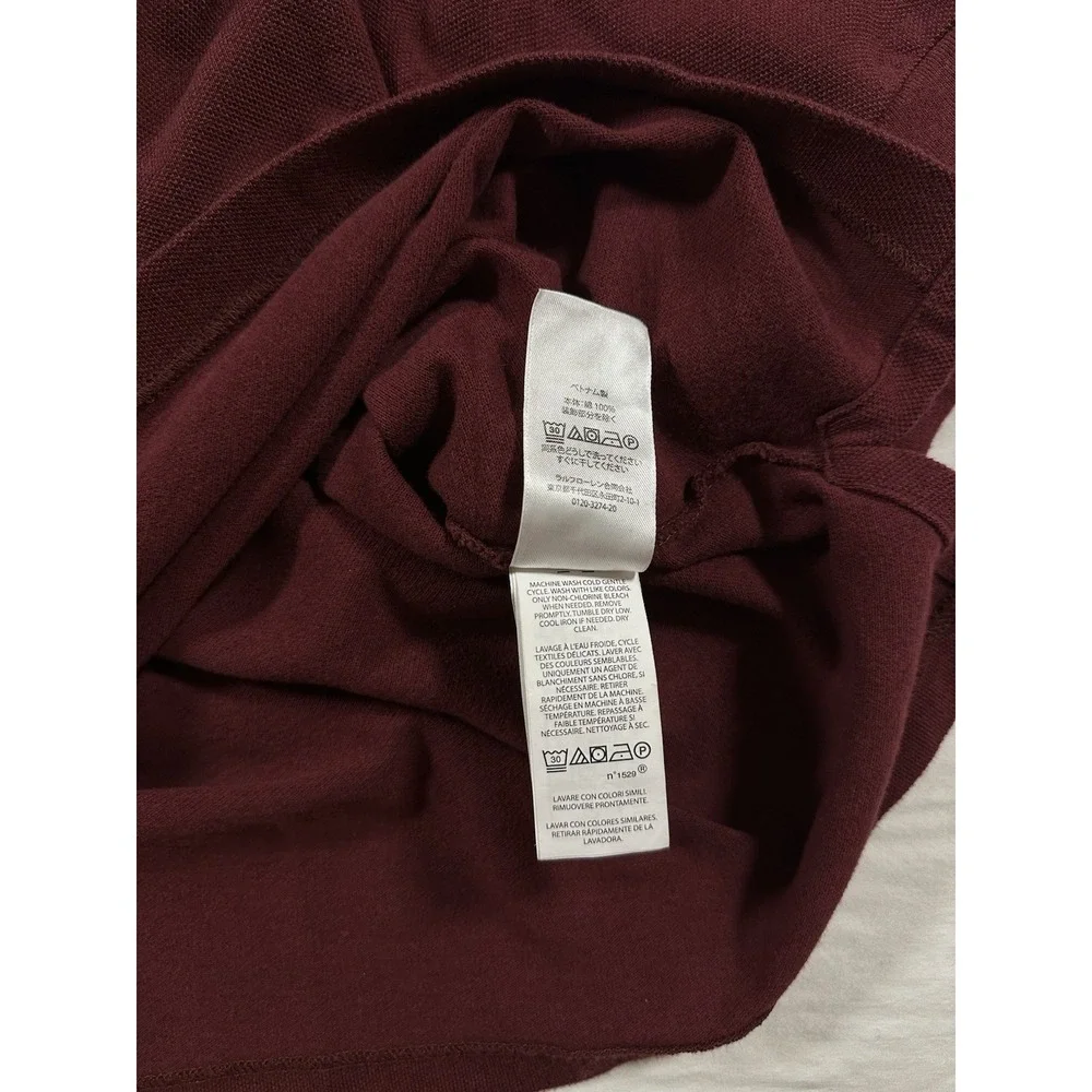 Polo‎ Ralph Lauren Men's Maroon Red Long Sleeve Knit Polo Shirt Size 4XB Preppy